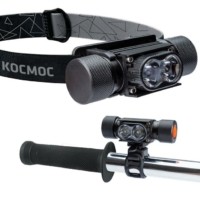 Фонарь светодиодный налобный аккумуляторный/велосипедный LED 10Вт аккум. съемн. Li-ion 18650 1.2А.ч USB-шнур алюм. Космос KOS501Lit