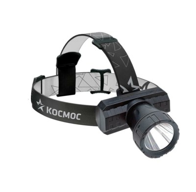 Фонарь светодиодный налобный 3Вт ХРЕ литий 800mAh зарядка от micro USB шнур в компл. Космос KocAcHead3W