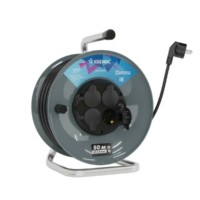 Удлинитель силовой на катушке 4х50м с/з 16А IP44 3.5кВт ПВС 3х2.5 с терморазмыкателем Космос YKKsm50m-4g-Z(2.5)IP