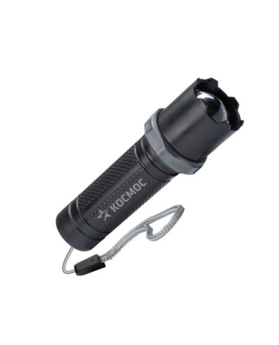 Фонарь светодиодный аккумуляторный ручной LED 1Вт линза зум аккум. Li-ion 14500 0.45А.ч USB-шнур ABS-пластик Космос KOS117Lit