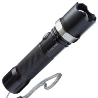 Фонарь светодиодный аккумуляторный ручной LED 3Вт линза зум аккум. Li-ion 18650 1.2А.ч USB-шнур анодир. алюм. Космос KOS112Lit