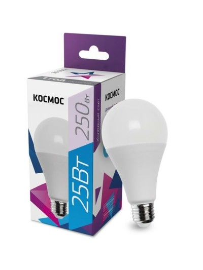 Лампа СДЛ A65 25Вт 6500К E27 220В Космос LkecLED25wA65E2765