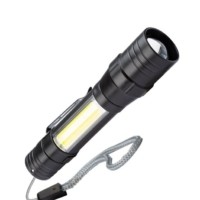 Фонарь светодиодный аккумуляторный ручной LED 1Вт + COB 5Вт линза зум аккум. Li-ion 18650 1А.ч USB-шнур ABS-пластик Космос KOS113Lit