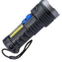 Фонарь светодиодный аккумуляторный ручной LED 3Вт + COB 3Вт аккум. Li-ion 18650 1.2А.ч индикатор USB-шнур ABS-пластик Космос KOS115Lit