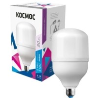 Лампа СДЛ высокомощная HWLED 80Вт 220В E27 6500К (переходник с E27 на E40 в комплекте) Космос LksmHWLED80WE2765