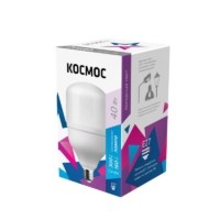 Лампа СДЛ высокомощная 40Вт цилиндр 6500К холод. бел. E27 3650Лм 176-240В Космос LksmHWLED40WE2765