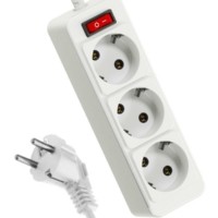 Удлинитель сетевой 3х3м с/з 10А IP20 ПВС 3х0.75 с выкл. Космос YKsm3m-3g-Z-V(10A)P