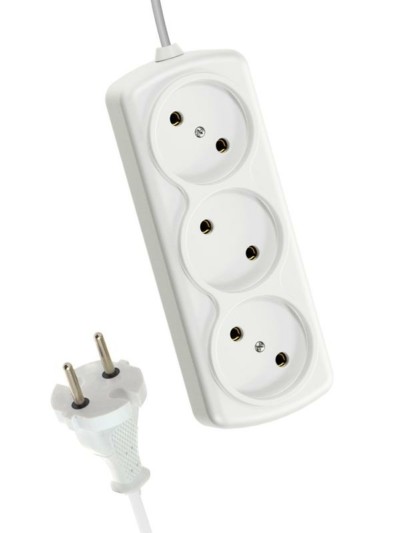 Удлинитель сетевой 3х1.5м 6А IP20 ШВВП 2х0.75 Космос YKsm1.5m-3g(6A)E