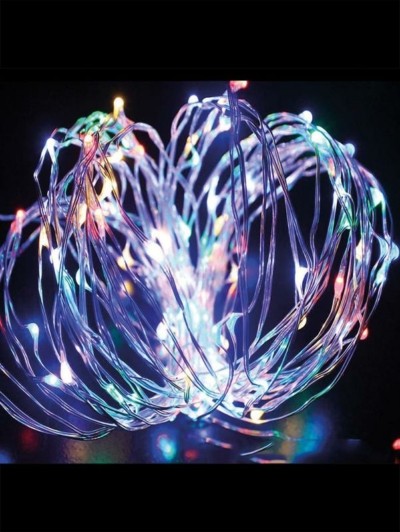 Гирлянда светодиодная “Разноцветные нити” 10м 100LED в виде капель 220В Космос