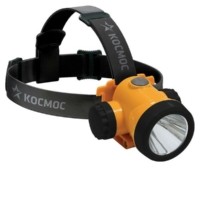 Фонарь светодиодный налобный аккумуляторный H3W LED 3Вт 2 режима литиевый аккум. 1.5А.ч ЗУ USB Космос KOCH3WLi-On