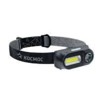 Фонарь светодиодный налобный аккумуляторный XPE 3Вт + COB 3Вт сменный аккум. 1.2А.ч Космос KocH3WDLith