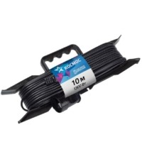Удлинитель силовой шнур на рамке 1х10м 6А IP20 1.3кВт ПВС 2х0.75 Космос YPKsm10m-1g(6A)