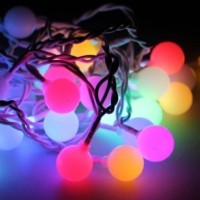 Гирлянда светодиодная 100LED Шарики 2.5см провод 13м IP44 удлинение до 4шт. мигание мультиколор Космос
