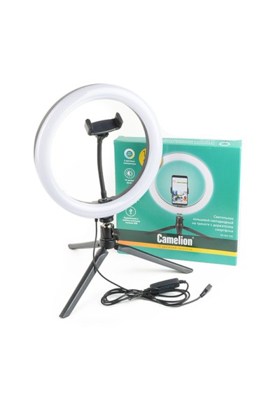 Camelion KD-849 C02 LED 10Вт кольцевой на треноге 3 ур яркости USB-кабель 5B с пультом управлен