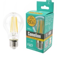 Лампа СДЛ Camelion LED20 A60 FL/830/E27 Филамент 20Вт E27 3000K