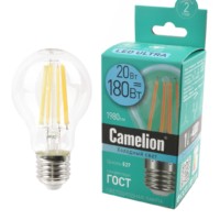 Лампа СДЛ Camelion LED20 A60 FL/845/E27 Филамент 20Вт E27 4500K