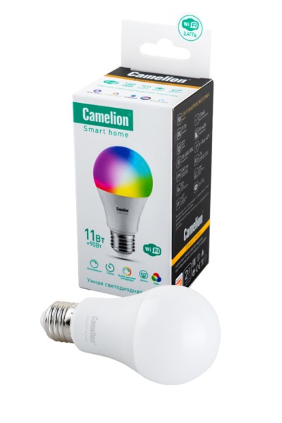 Camelion Smart Home LSH11/A60/RGBCW/Е27/WIFI диммируемая 11Вт Е27 RGB