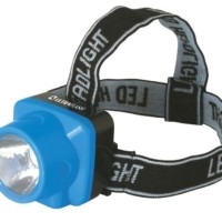 Фонарь светодиодный налобный аккумуляторный LED5374 LED 1 режим 220В пластик. голуб. (бокс) Ultraflash 12427
