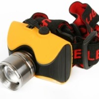 Фонарь светодиодный налобный аккумуляторный E157 CREE 3Вт фокус 2 режима 220В пластик. желт. (бокс) Ultraflash 12351