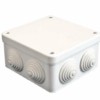 Коробка КМЭР ОП 105х105х56мм IP54 7 выходов 4 гермоввода крышка на винтах бел. Epplast 110041