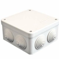 Коробка КМЭР ОП 105х105х56мм IP54 7 выходов 4 гермоввода крышка на винтах бел. Epplast 110041