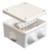 Коробка КМЭР ОП 85х85х45мм IP54 с клемм. 7 выходов 3 гермоввода 10А 6 контактов крышка на винтах бел. Epplast 130113