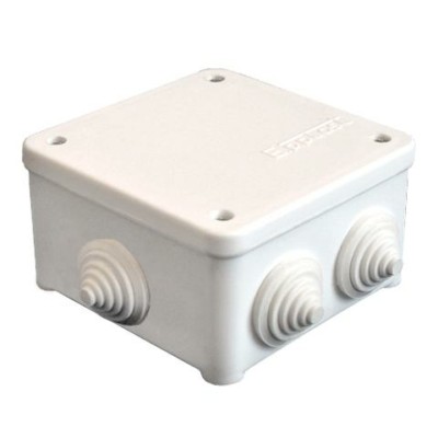 Коробка КМЭР ОП 85х85х45мм У130 IP54 7 выходов 3 гермоввода крышка на винтах бел. Epplast 130111