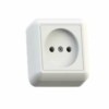 Розетка 1-м ОП Оптима РА10-375 10А IP20 с монтаж. пластиной бел. Кунцево 8006
