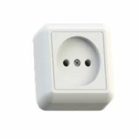 Розетка 1-м ОП Оптима РА10-375 10А IP20 с монтаж. пластиной бел. Кунцево 8006