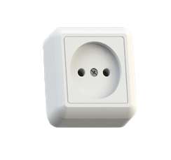 Розетка 1-м ОП Оптима РА10-375 10А IP20 с монтаж. пластиной бел. Кунцево 8006