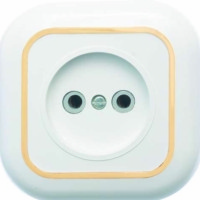 Розетка 1-м СП Валентина РС10-153 10А IP20 бел./зол. Кунцево 7652