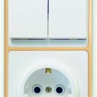 Блок БКВР-032 Бэлла (2-кл. выкл. + розетка с/з) зол. Кунцево 5832