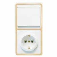 Блок БКВР-031 Бэлла (1-кл. выкл. + розетка с/з) зол. Кунцево 5820