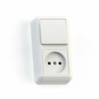 Блок комбинированный ОП БКВР-427 Оптима (1-кл. выкл. + розетка) бел. Кунцево 8060