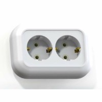 Розетка 2-м СП Валентина РС16-830 16А IP20 с/з бел. Кунцево 5447