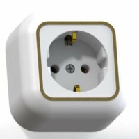 Розетка 1-м ОП Валентина РА16-638 16А IP20 с/з бел./зол. Кунцево 7641