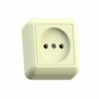 Розетка 1-м ОП Оптима РА10-375 10А IP20 с монтаж. пластиной сл. кость Кунцево 8035