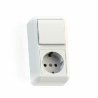 Блок комбинированный ОП БКВР-405 Оптима (1-кл. выкл. + розетка с/з) бел. Кунцево 8064