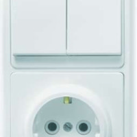 Блок БКВР-032 Бэлла (2-кл. выкл. + розетка с/з) бел. Кунцево 5831