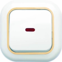 Выключатель 1кл. СП Валентина 10А IP20 С16-068 с инд. бел./зол. Кунцево 7646