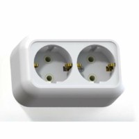 Розетка 2-м ОП Валентина РА16-826 16А IP20 с/з бел. Кунцево 5418