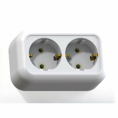 Розетка 2-м ОП Валентина РА16-826 16А IP20 с/з бел. Кунцево 5418