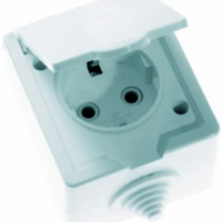 Розетка 1-м ОП РА16-660 10А IP44 с/з бел. Кунцево 5906