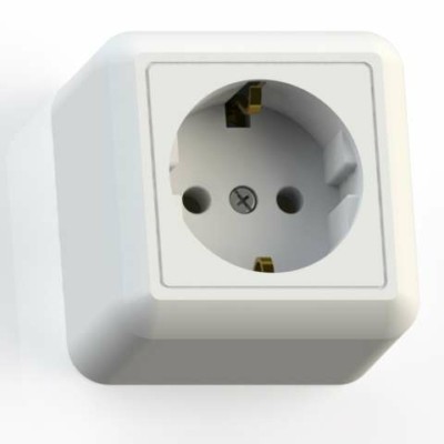 Розетка 1-м ОП Оптима РА16-376 16А IP20 с/з с монтаж. пластиной сл. кость Кунцево 8036