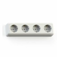 Розетка 4-м ОП Оптима РА16-403 16А IP20 с/з защ. шторки с монтаж. пластиной сл. кость Кунцево 8051