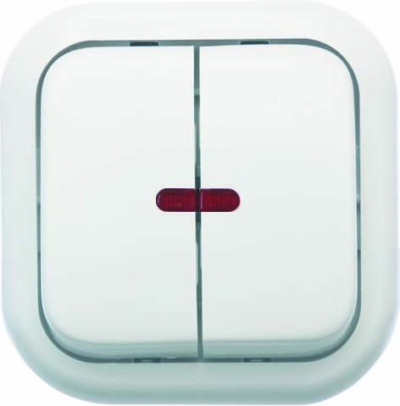 Выключатель 2кл. ОП Валентина 10А IP20 А56-176 с инд. бел. Кунцево 7636