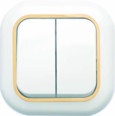 Выключатель 2кл. СП Валентина 6А IP20 С56-034 бел./зол. Кунцево 7648