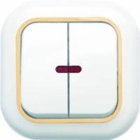 Выключатель 2кл. СП Валентина 10А IP20 С56-175 с инд. бел./зол. Кунцево 7650