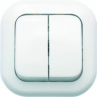 Выключатель 2кл. 1п 2мод. СП Валентина 6А IP20 С56-034 бел. Кунцево 7647