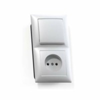 Блок СП БКВР-408 Селена (1-кл. выкл. + розетка) бел. Кунцево 8200